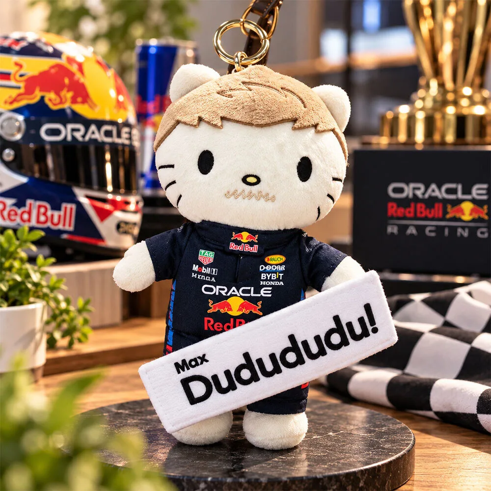 F1 Max Dudududu Verstappen x Hello Kitty Plush Charm Keychain 9 F1 Max Dudududu Verstappen x Hello Kitty Plush Charm Keychain