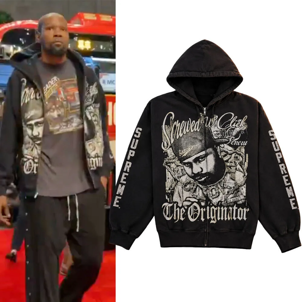Kevin Durant Supreme DJ Screw Zip Up Hoodie Shirt In Macao