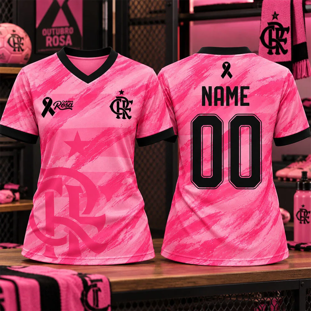 Flamengo Pink October Rosa Breast Cancer Awareness Soccer Jersey Shirt