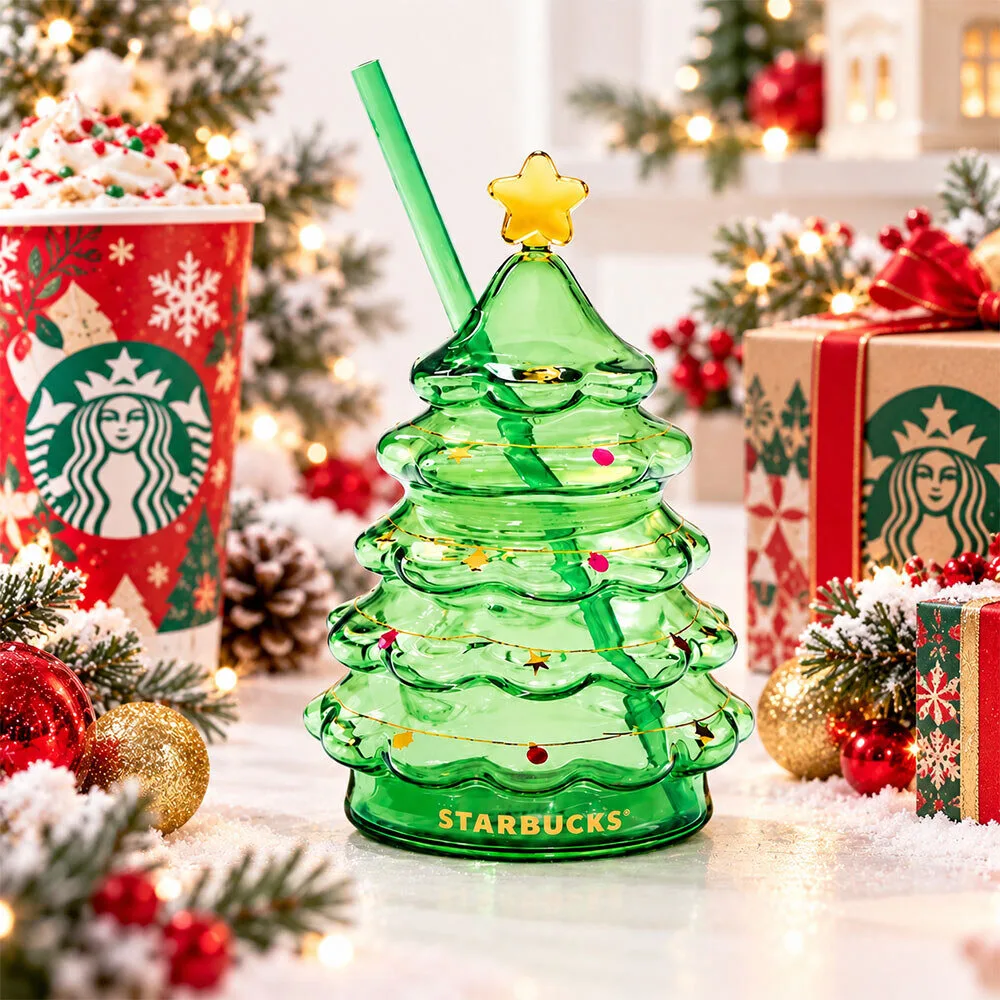 Starbucks Glass Christmas Tree Holiday Cold Cup 2026 For Sale