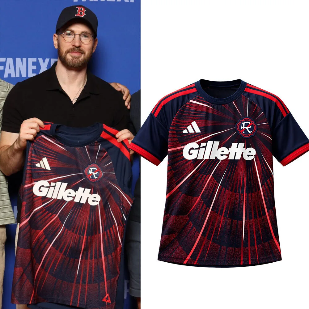 Chris Evans Marvel Night Revolution Gillette Soccer Jersey Shirt