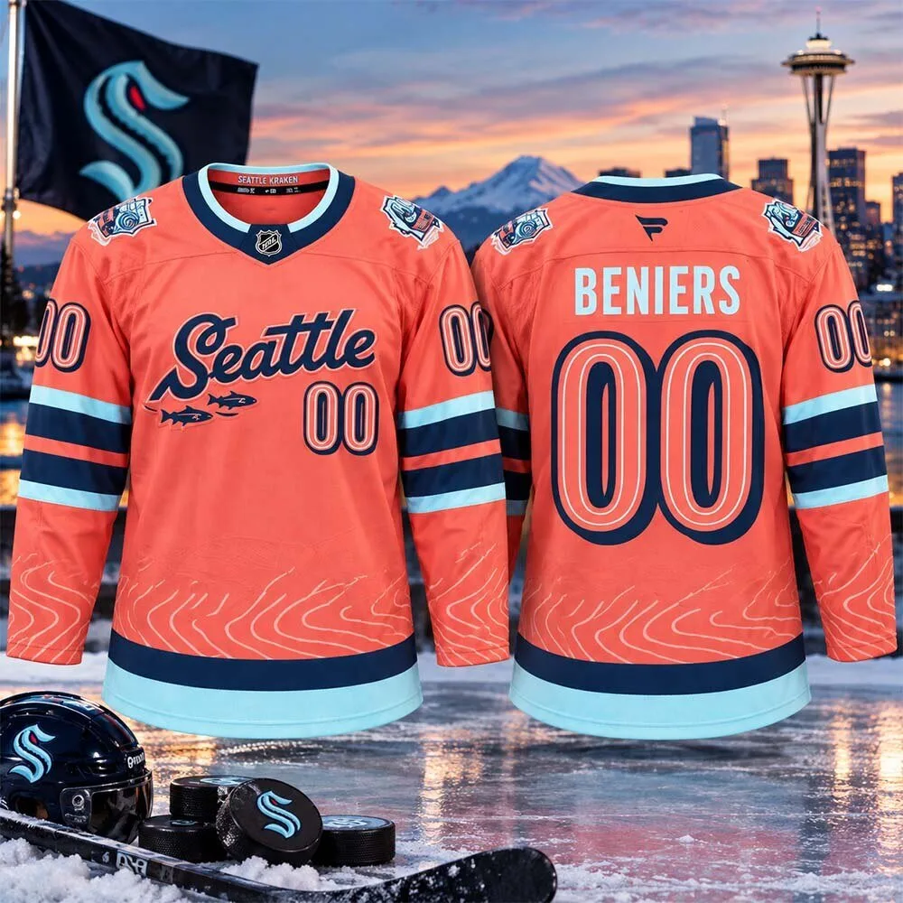 Seattle Kraken Pike Place Market Salmon Jersey Shirt
